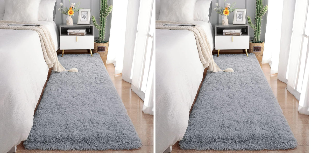 Chicrug Soft Runner Rug for Bedroom Living Room Plush Fluffy Rugs 2x6