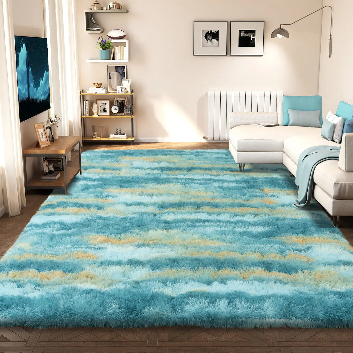 EIKIONE Value Area Rug - Non-toxic, Soft, Wear-resistant, Non-slip, Waterproof, Stain & Wrinkle-free Classic Simple Style for Room Decor, Bedroom Inspo, Aesthetic Room Decor, Rugs for Bedroom with Embroidery, US Fast Shipping, Affordable, 30-day Guarantee