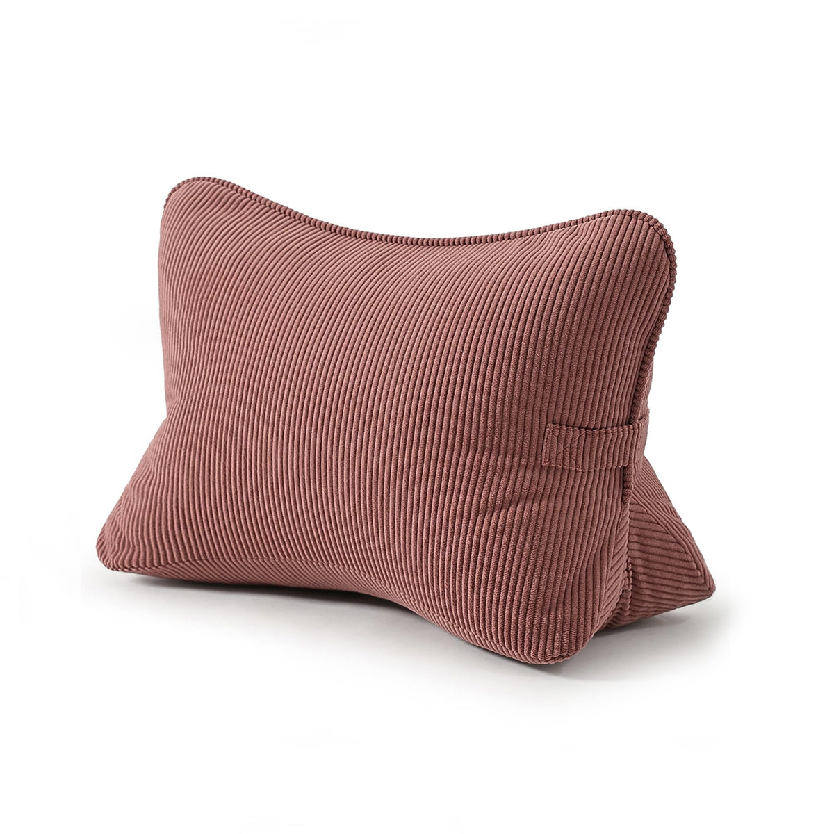 Pat. Pend. Corduroy Ergonomic Lumbar Support Pillow for Sitting Support, Triangle Back Cushion for Sofa, Armchair & Bed, Washable Cover, Avocado Green