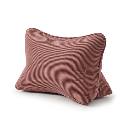 Pat. Pend. Corduroy Ergonomic Lumbar Support Pillow for Sitting Support, Triangle Back Cushion for Sofa, Armchair & Bed, Washable Cover, Avocado Green