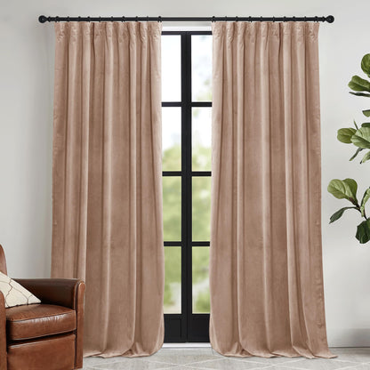 RYB HOME Sage Green Velvet Curtains 84 inches for Bedroom Living Room