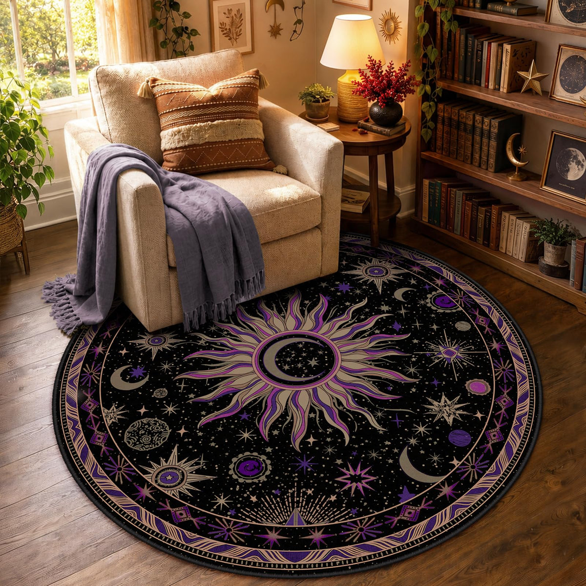 Vacuum-Friendly, 5x7 Washable Area Rug, Black Gold Beige Red