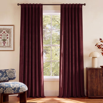NICETOWN Olive Green Velvet Blackout Curtains 84" Long, 52" Wide, 2 Panels