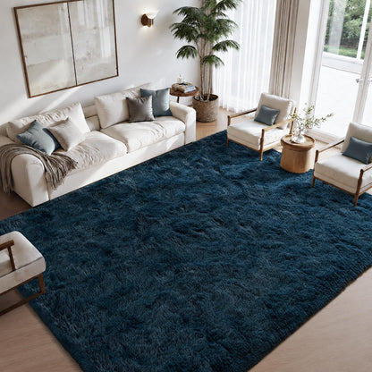 Zentavio 5x8 Area Rugs for Bedroom Fluffy Rugs for Living Room Carpet Large Fuzzy Soft Shag Aesthetic Plush High Pile Gray Throw Rug for Nursery Kids Room Dorm Waved Grey