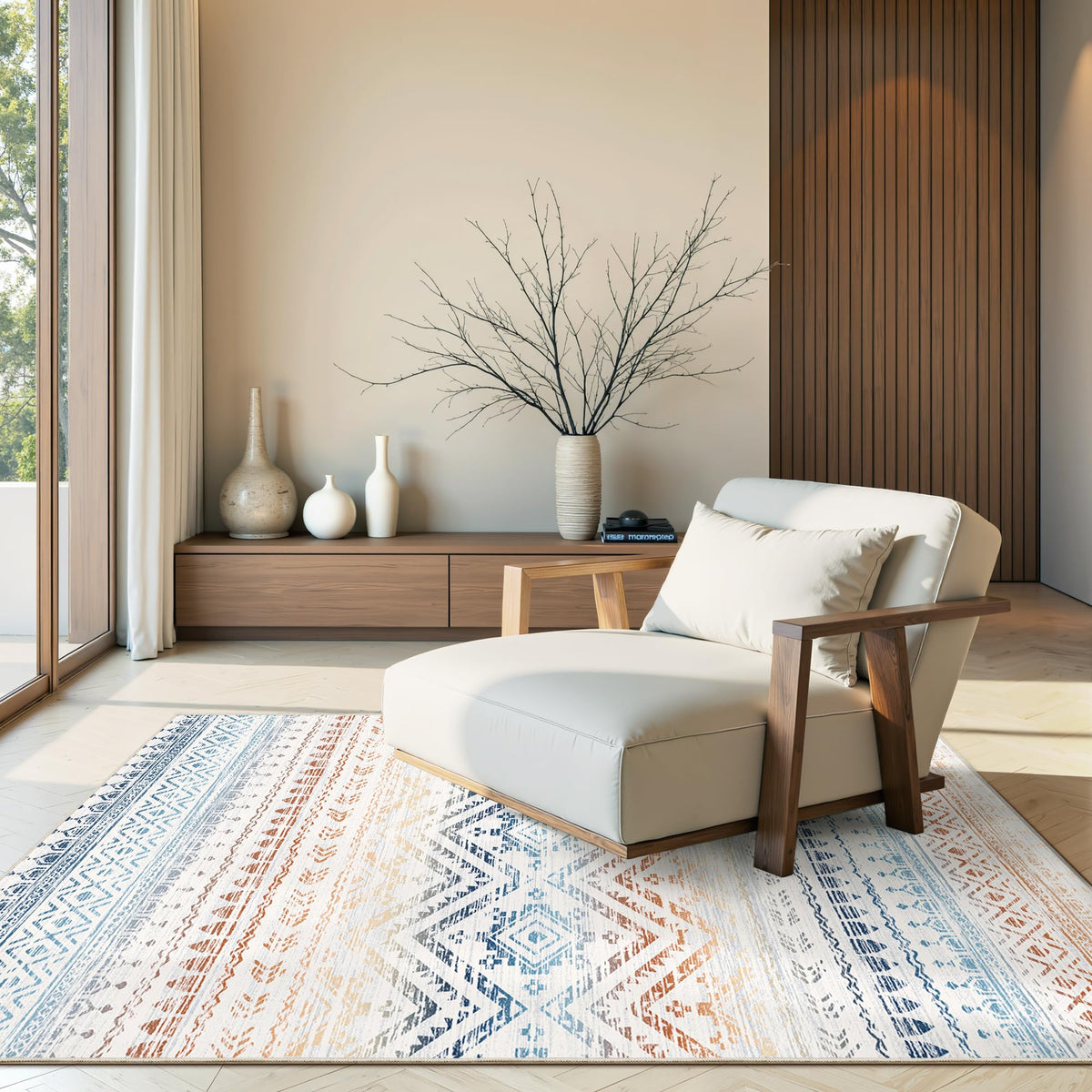 Miukiki 8x10 Area Rug for Living Room, Washable Soft Non Slip Rug Grey
