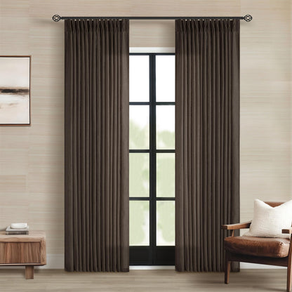 TWODRAPES Natural Pinch Pleated Linen Semi Sheer 84 Inch Curtains 2 Panels