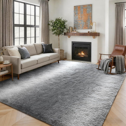 5x7 Black Area Rugs for Living Room, Large Fluffy Shag Bedroom Rugs Non-Slip, Ultra Soft Plush Carpet for Nursery Kids PlayRoom Dorm Office Indoor Modern Carpets