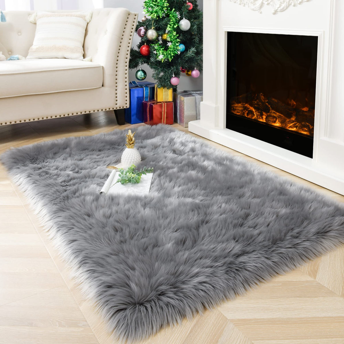 Noahas 2x6 Black Fluffy Soft Runner Rug Non-Slip for Bedroom Dorm Hallway