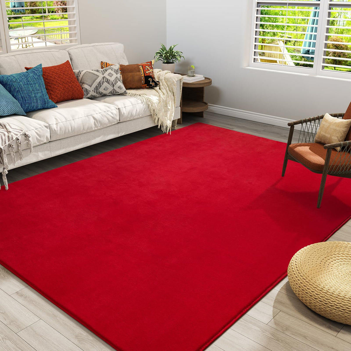 Amearea Modern Area Rugs for Bedroom Living Room, 4x6 Blue Memory Foam Rug