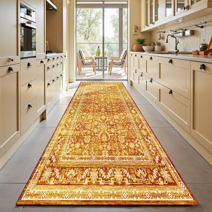 OPPODREAM Vintage Blue Area Rugs 5x7, Washable Rug for Living Room
