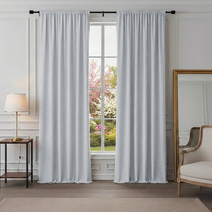 PONY DANCE Black Out Curtains 72 inch Long, Black, 2 Panels