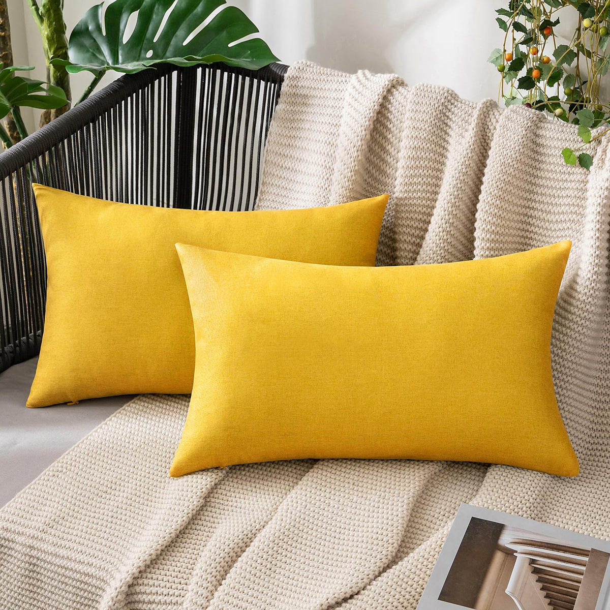 MIULEE Decorative Outdoor Pillow Covers Fall 18x18 Rust