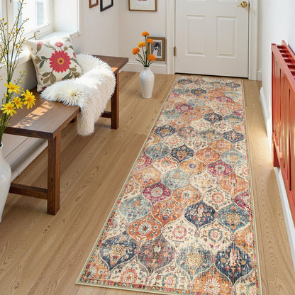 Lahome Moroccan Kitchen Rugs Non Slip Washable, 2x4 Rugs for Entryway