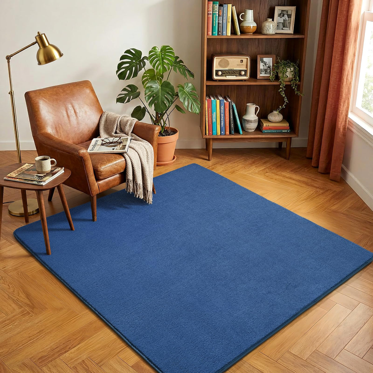 Amearea Modern Area Rugs for Bedroom Living Room, 4x6 Blue Memory Foam Rug