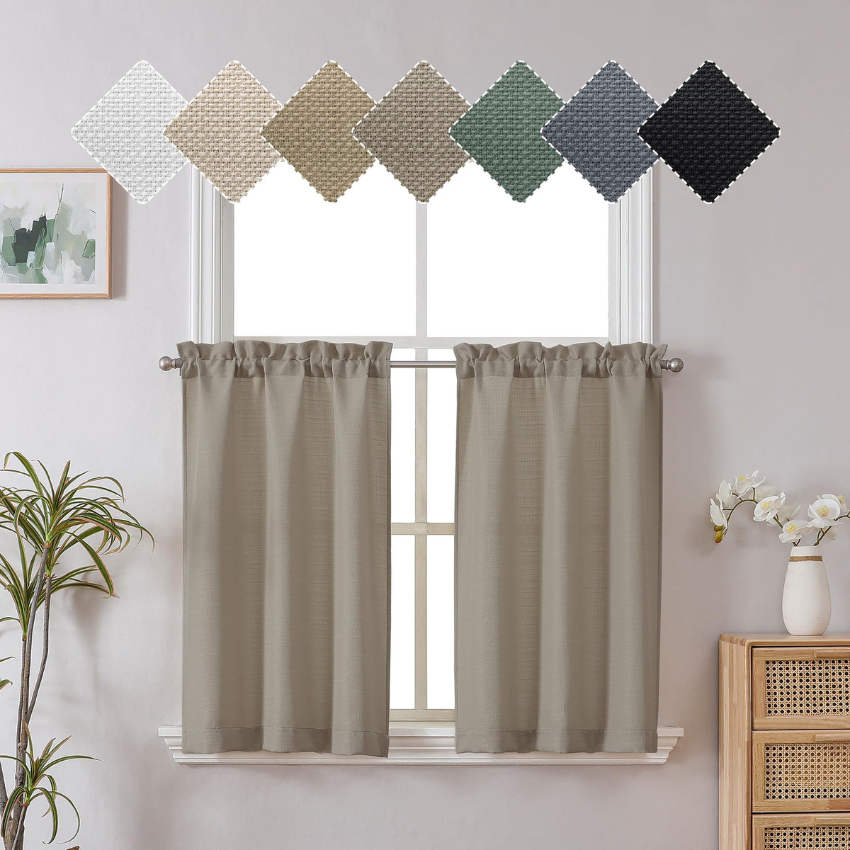 Chyhomenyc White Curtains 84 Inch Length 2 Panels 40Wx84L inches