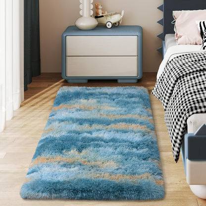 Ultra Soft Runner Rugs for Bedroom Hallways with Upgraded Non-Slip Rubber Backing & Thick Memory Sponge, 2x6 Feet Fluffy Shag Throw Area Rug for Bedside Dorm Dark Grey