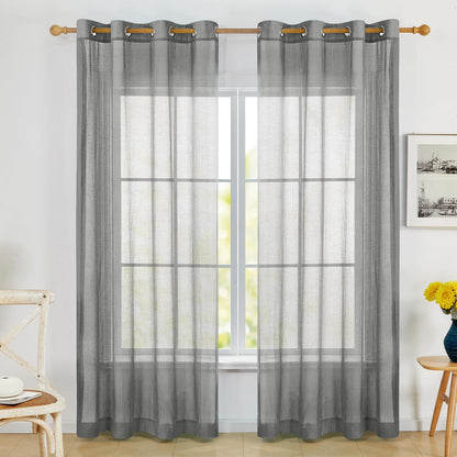 Deconovo Light Filtering Sheer Curtains 72 Inches Long for Living Room