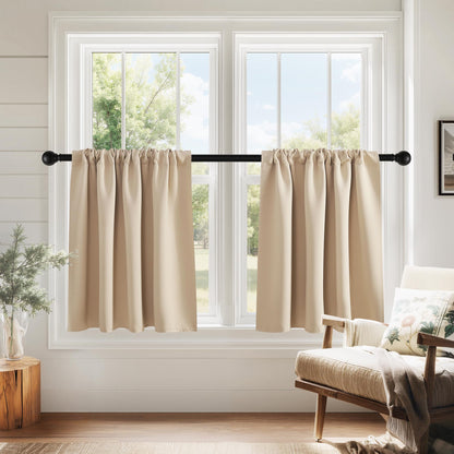 PONY DANCE Black Out Curtains 72 inch Long, Black, 2 Panels