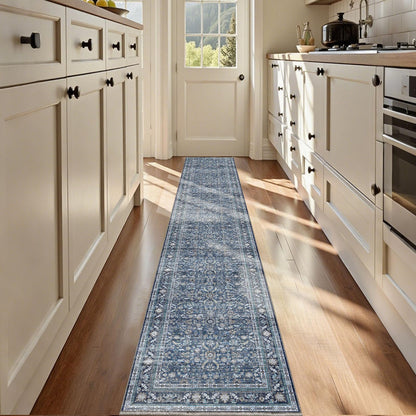 OPPODREAM Vintage Blue Area Rugs 5x7, Washable Rug for Living Room
