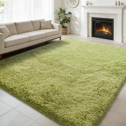 8x10 Fluffy Area Rugs for Living Room,Black Large Shag Area Rug for Bedroom