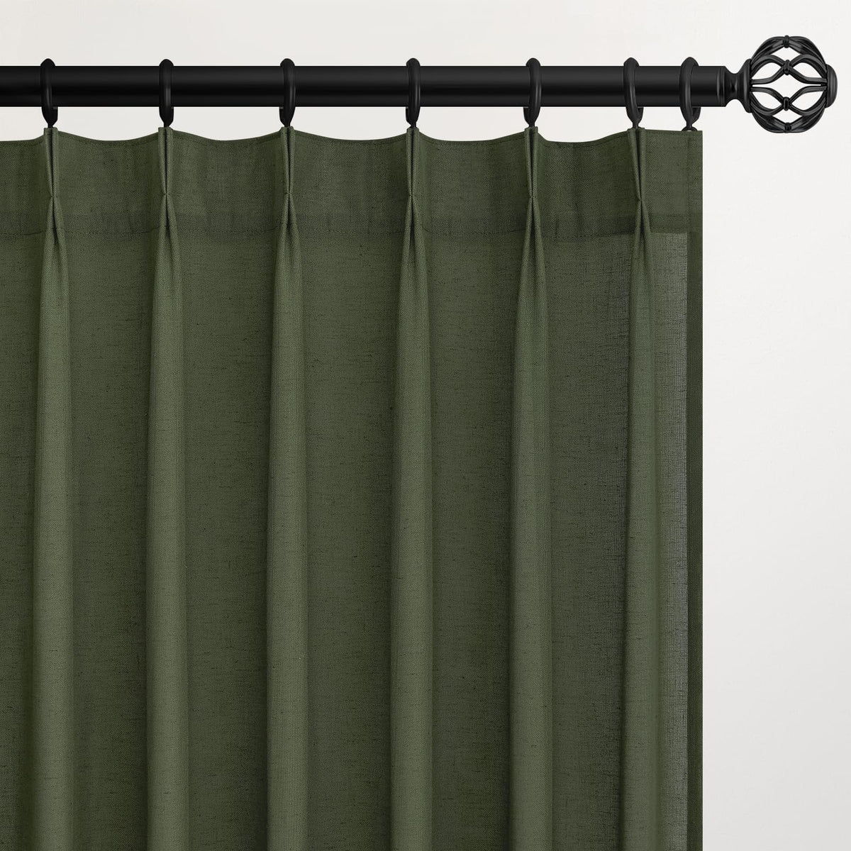 Topfinel Oatmeal Beige Pinch Pleated Curtains 84 Inches Long for Living Room 2 Panels Sets,Stone Washed Linen Earth Tone Decor Back Tab Boho Neutral Greige Earthy Sheer Curtain for Bedroom