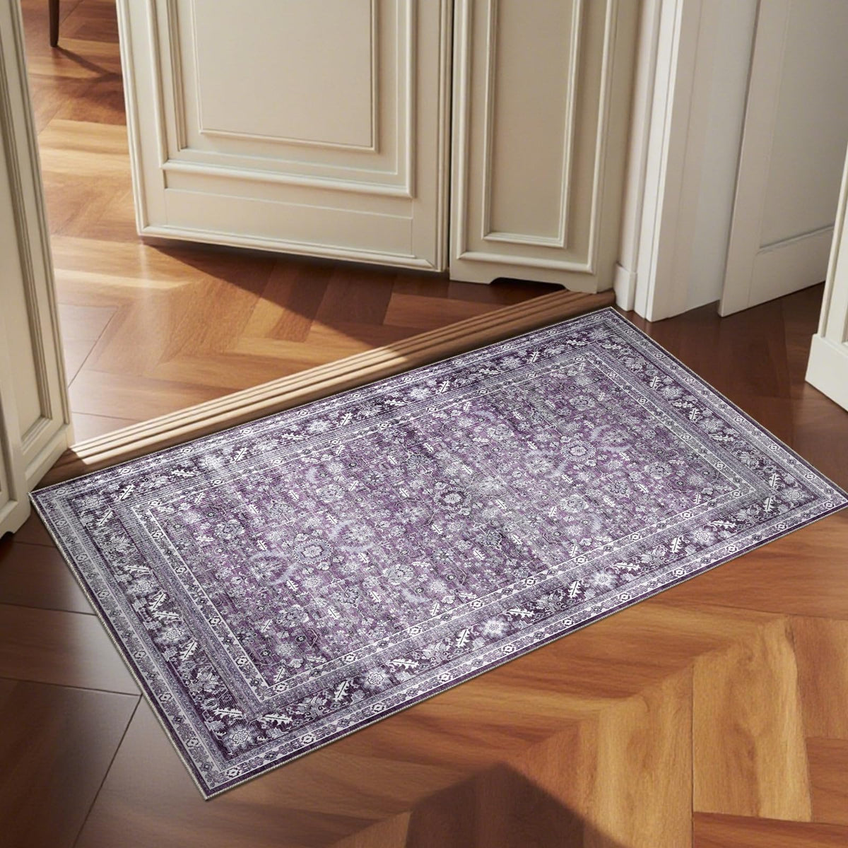 OPPODREAM Vintage Blue Area Rugs 5x7, Washable Rug for Living Room