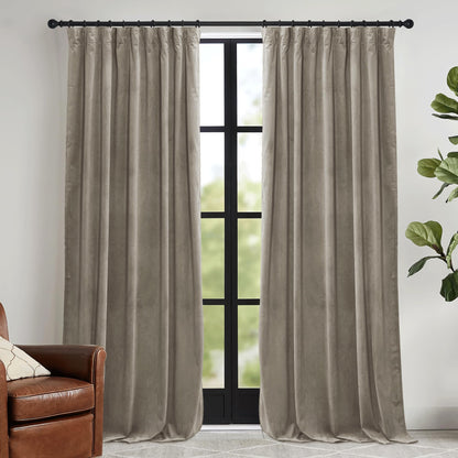 RYB HOME Sage Green Velvet Curtains 84 inches for Bedroom Living Room