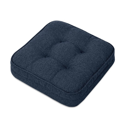 GOFORIT Chair Cushions,Tufted Shredded Memory Foam Chair Pads, Non-Slip Seat Cushions with Removable Cover, 16'' x 16'', Beige