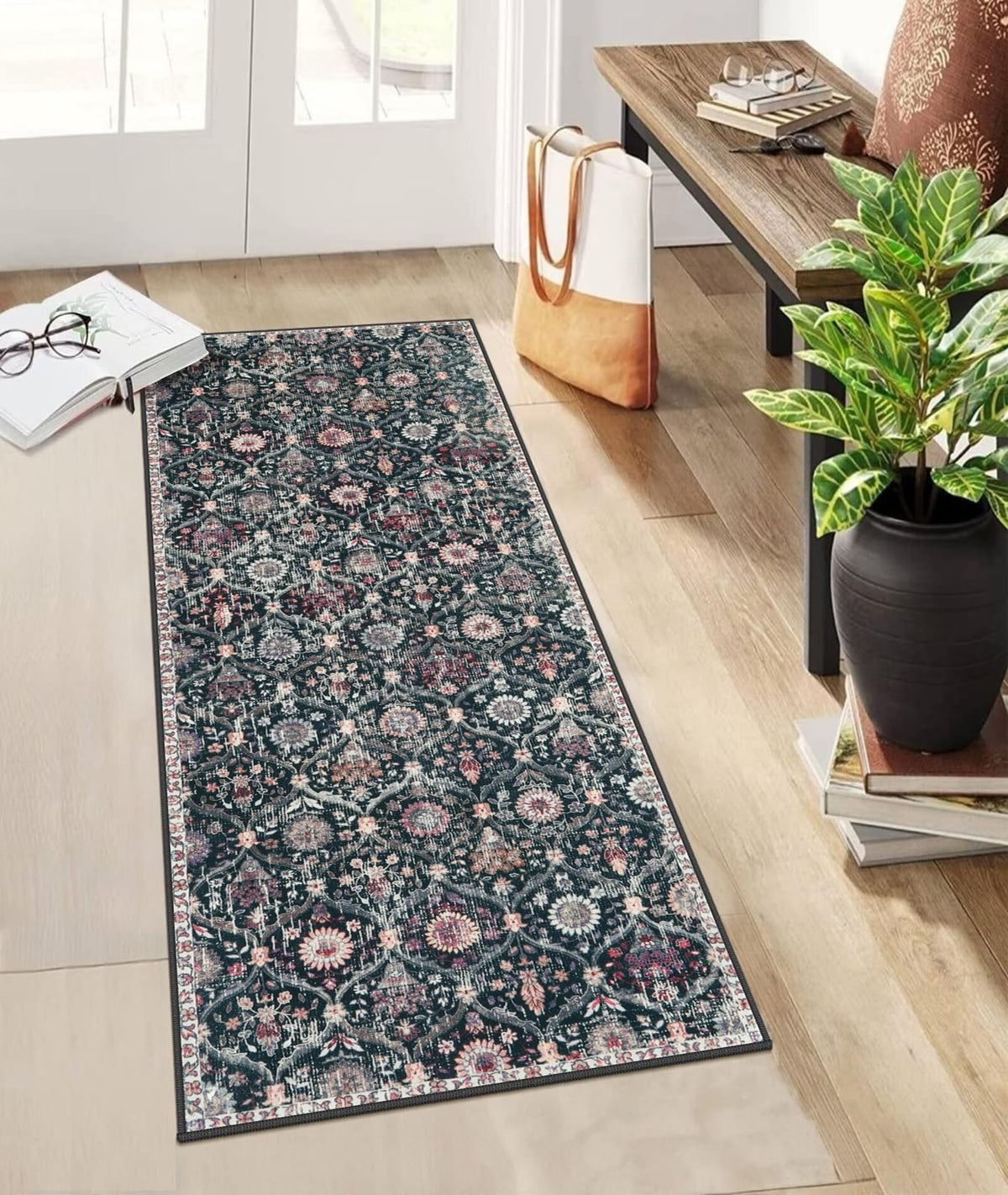 Lahome Moroccan Kitchen Rugs Non Slip Washable, 2x4 Rugs for Entryway