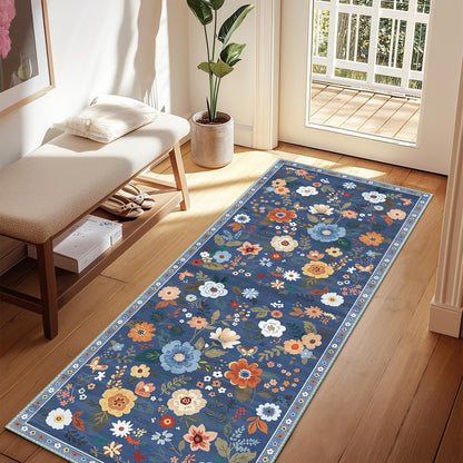 RELEANY Floral Washable 5x7 Area Rugs Pink