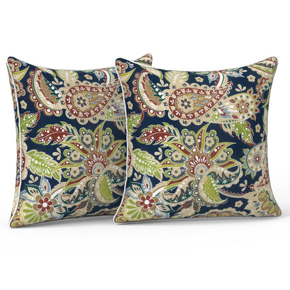 LVTXIII Set of 2 Patio Lumbar Pillows, 12" x 20" Fade Resistant Outdoor Lumbar Pillow with Inners, Fluffy Decorative Garden Lumbar Cushions for Home Patio Coach Sofa Use, Jacobean Black