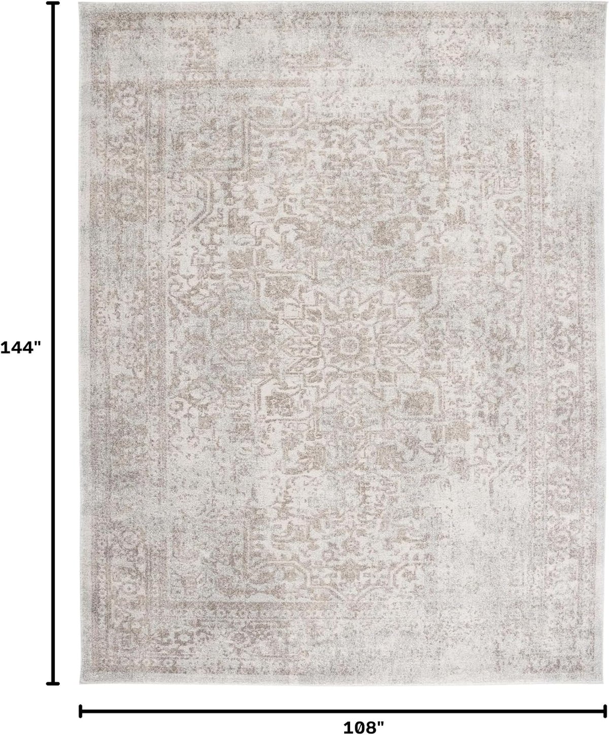 SAFAVIEH Evoke Area Rug 9x12, Large Ivory & Taupe EVK256E