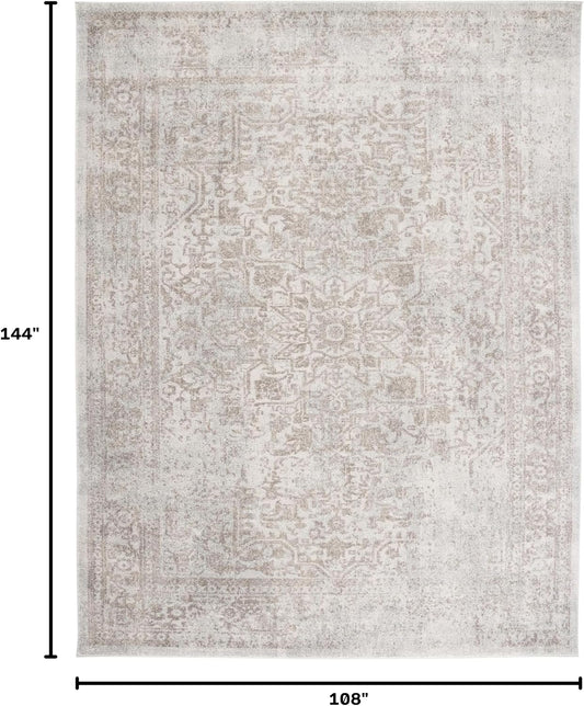 SAFAVIEH Evoke Area Rug 9x12, Large Ivory & Taupe EVK256E