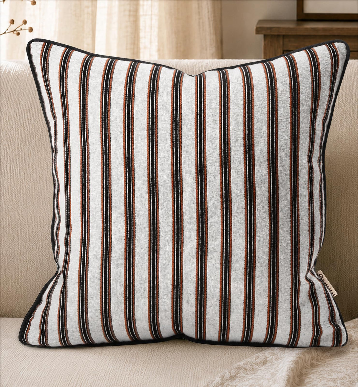 Chenille Throw Pillow Cover, 18x18 Inch, Fall Floral