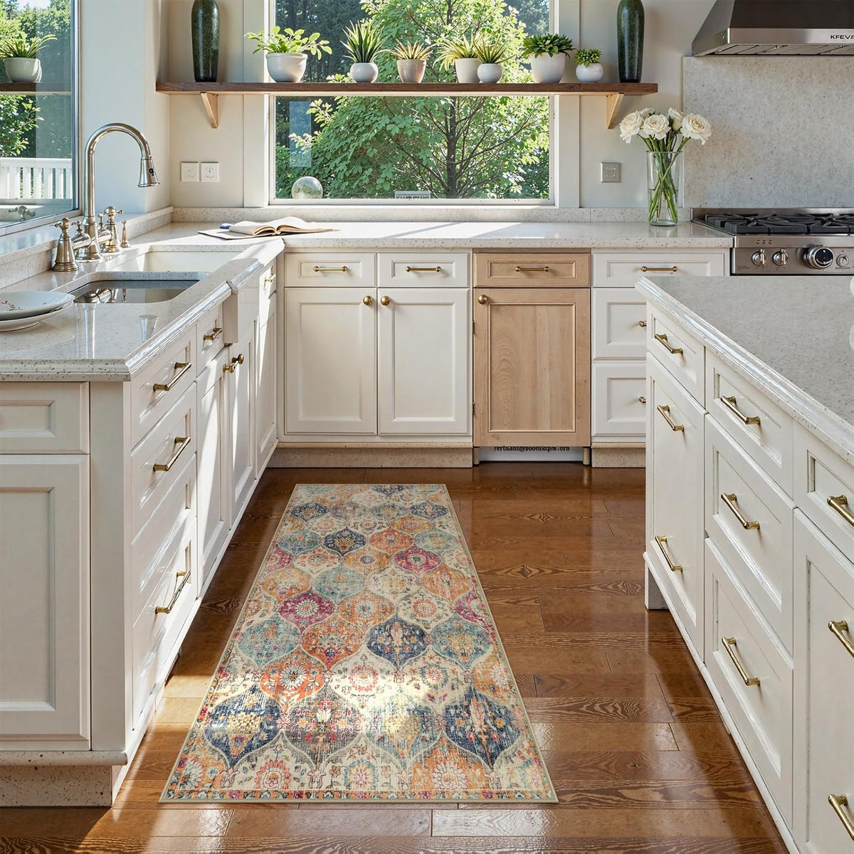 Lahome Moroccan Kitchen Rugs Non Slip Washable, 2x4 Rugs for Entryway