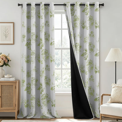 SimpleHome Cream 100% Blackout Curtains Room Darkening Living Room 84 Inch