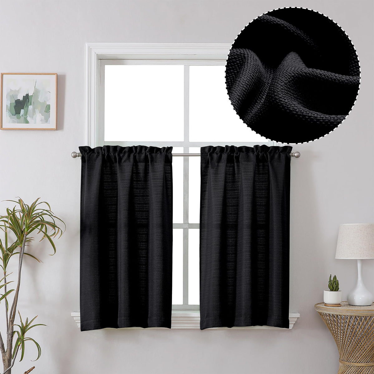 Chyhomenyc White Curtains 84 Inch Length 2 Panels 40Wx84L inches
