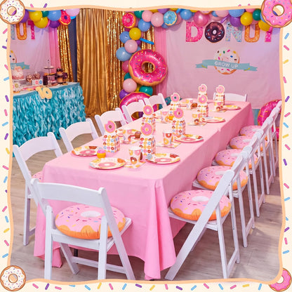 6 Pcs 13.78" Pink Donut Floor Pillow, for Donut Birthday Party Decor