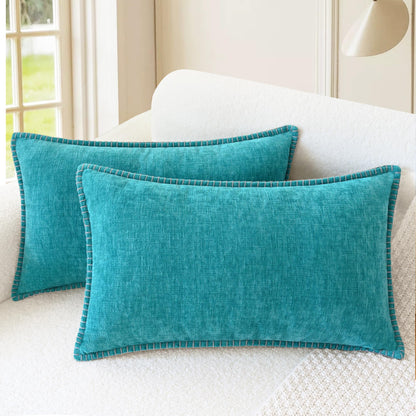 CaliTime Decorative Couch Throw Pillow Covers 18 X 18 Inches Smoke Blue