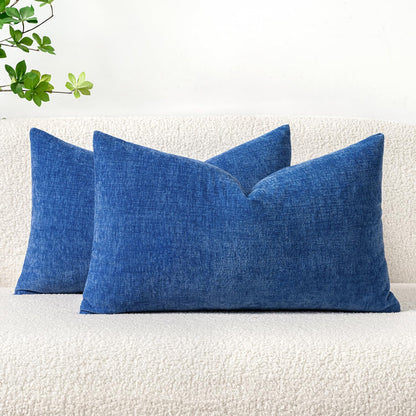 MIULEE Soft Chenille Throw Pillow Covers Sage Green 18x18 Inch Pack of 2