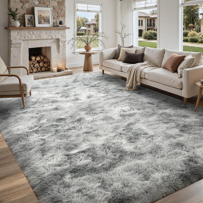 5x7 Black Area Rugs for Living Room, Large Fluffy Shag Bedroom Rugs Non-Slip, Ultra Soft Plush Carpet for Nursery Kids PlayRoom Dorm Office Indoor Modern Carpets