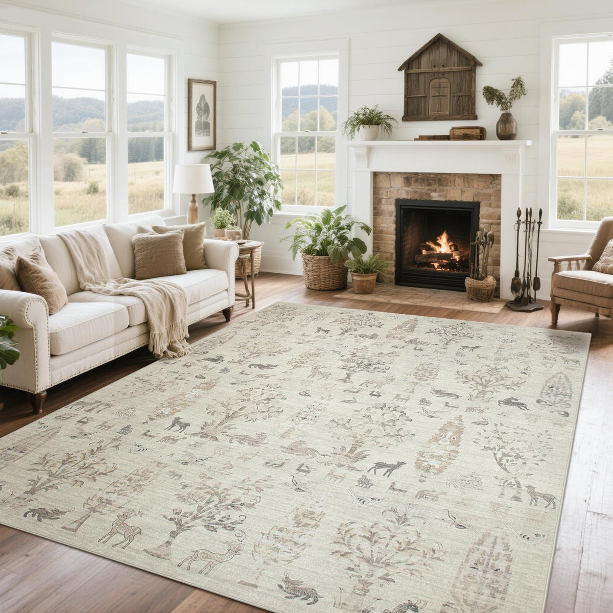 Washable Rugs 5x7 Area Rugs for Living Room,Bedroom,Dining Room Carpet