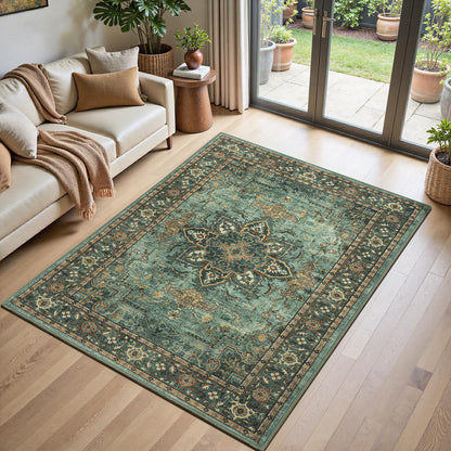 Lofus 5x7 Area Rugs for Living Room Bedroom, Soft Boho Carpet Floral Brown