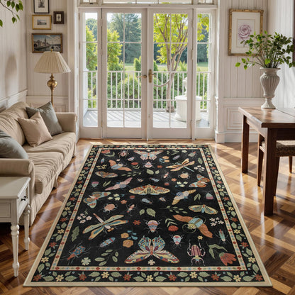 Lahome Bug Washable Area Rugs 5x7, Soft Green Rug for Living Room Bedroom