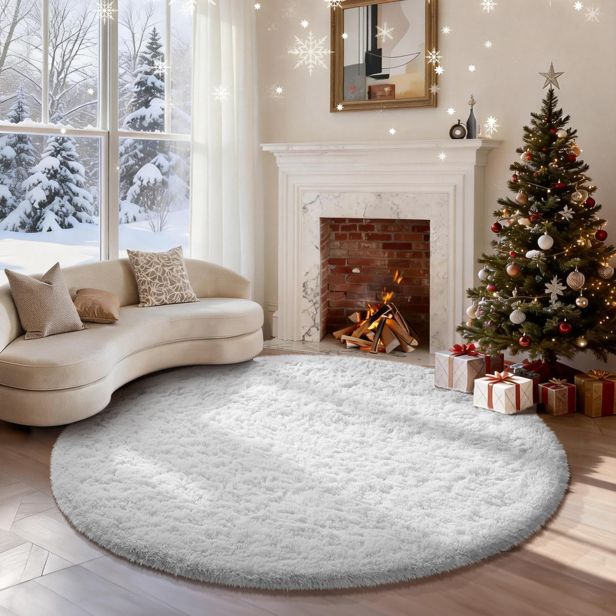 Ophanie Area Rugs for Living Room Bedroom, Washable Non-Slip Fluffy Soft Grey Shag Carpet, Indoor Floor Gray 4x6 Fuzzy Shaggy Living Room Plush Rug for Kids Home Dorm Decor Aesthetic