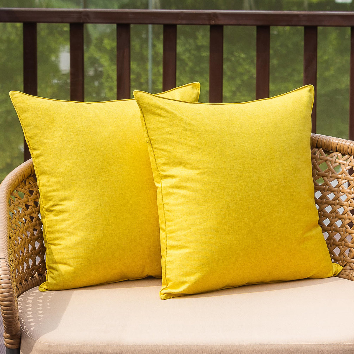 NiNi ALL Waterproof Outdoor Pillow Covers 18x18 Set of 2 Patio Black