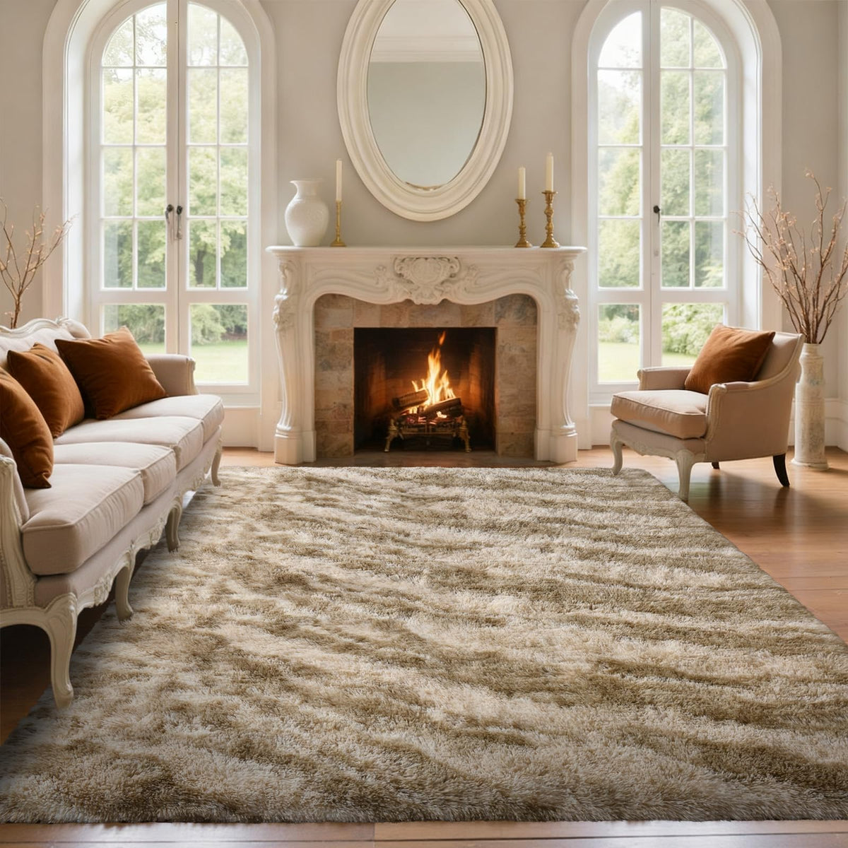 5x7 Black Area Rugs for Living Room, Large Fluffy Shag Bedroom Rugs Non-Slip, Ultra Soft Plush Carpet for Nursery Kids PlayRoom Dorm Office Indoor Modern Carpets