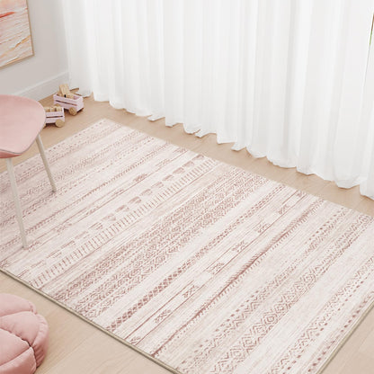 5x7 Area Rugs for Living Room Machine Washable Rug Distressed Indoor Carpet Neutral Moroccan Boho Rug Ultra Soft Area Rug for Bedroom Dining Room Playroom Office, Grey