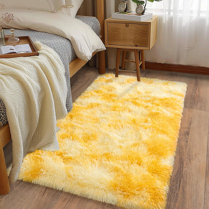 Ultra Soft Runner Rugs for Bedroom Hallways with Upgraded Non-Slip Rubber Backing & Thick Memory Sponge, 2x6 Feet Fluffy Shag Throw Area Rug for Bedside Dorm Dark Grey