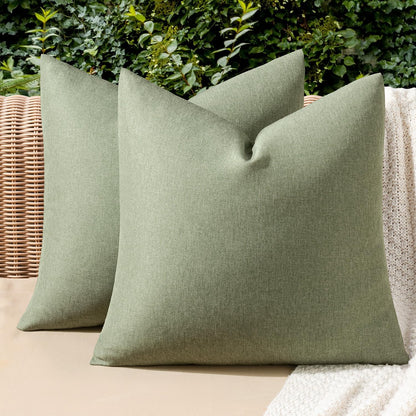MIULEE Decorative Outdoor Pillow Covers Euro Waterproof 24x24 Beige